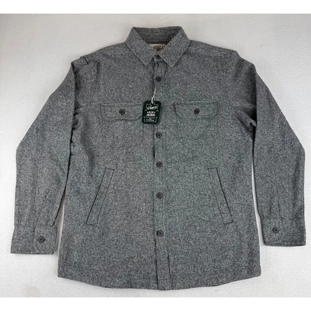 Grayers Heavyweight Shirt Jacket Men's Médium All‎  Finest Cotton Gray NWT